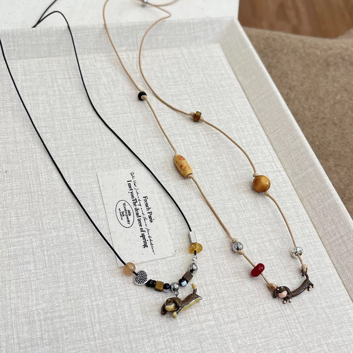 Dachshund necklace, simple necklace limited to summer