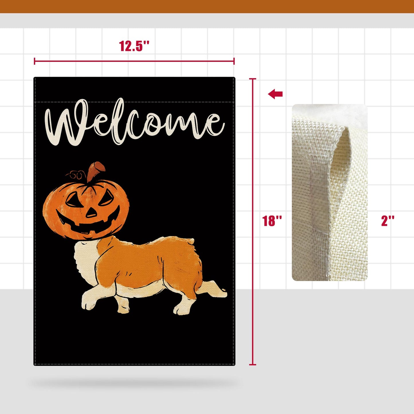 CMEGKE Pumpkin Corgi Garden Flag Dog Garden Flag Halloween Garden Flag Halloween Flags Double Sided Burlap Holiday Fall Farmhouse Home Outdoor Yard Decor Halloween Pumpkin Decor 12.5 x 18 In