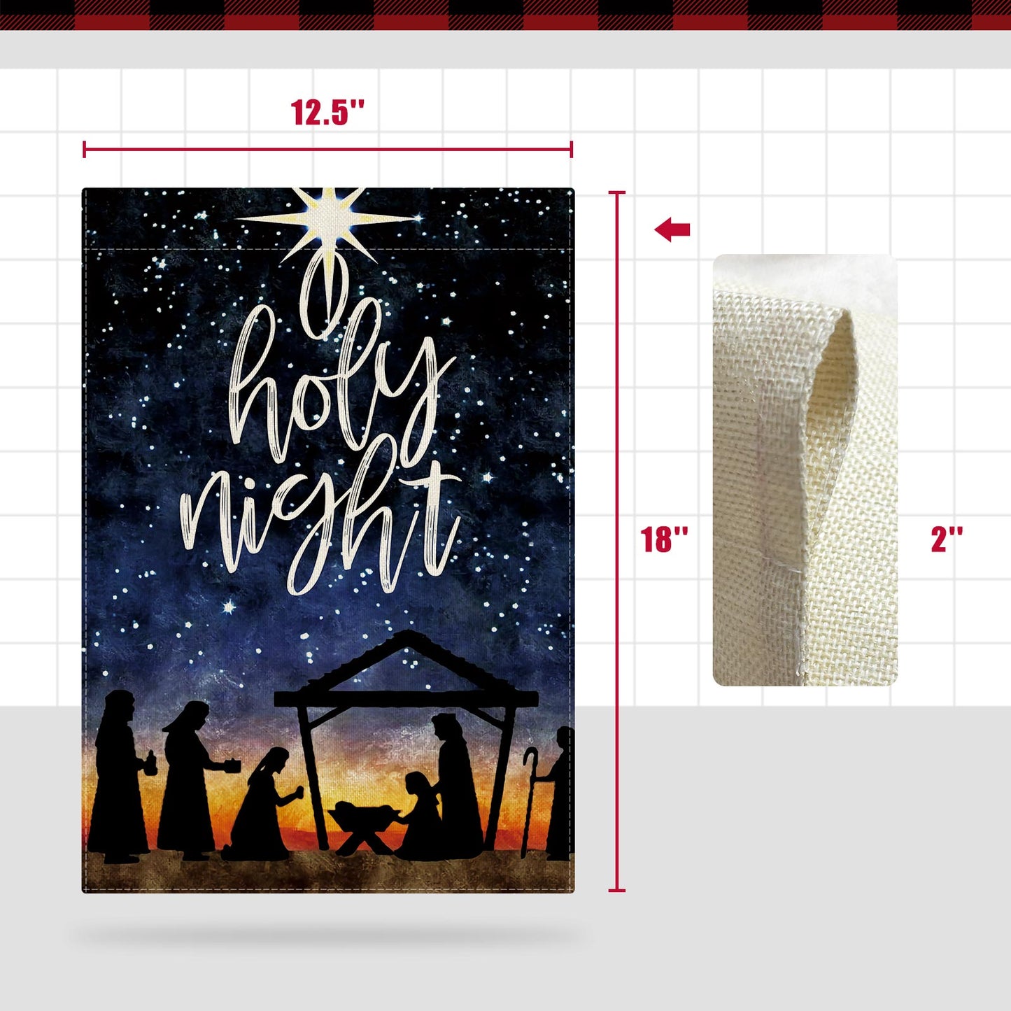 CMEGKE O Holy Night Christmas Garden Flags Religious Xmas Garden Flag, Jesus Nativity Flag Winter Garden Flags for Outside Double Sided Winter Flag Home Yard Farm Christmas Decor Outdoor 12.5 x 18 In